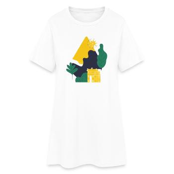 Paysage désertique abstrait - Robe T-shirt Femme - blanc - Devant
