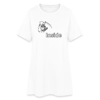 Dead Inside – Dark Skull Reaper-Design - Frauen T-Shirt-Kleid - Weiß - Vorne