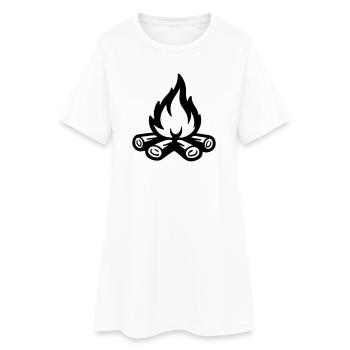 Flamme symbolique du feu de camp - Robe T-shirt Femme - blanc - Devant