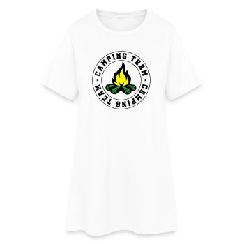 Équipe de camping Feu de camp - Robe T-shirt Femme - blanc - Devant