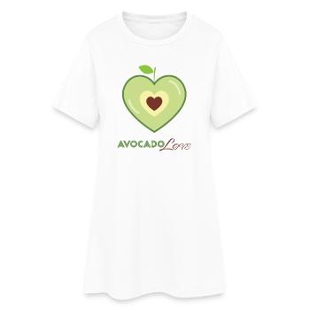 Avocado Herz Liebe - Frauen T-Shirt-Kleid - Weiß - Vorne