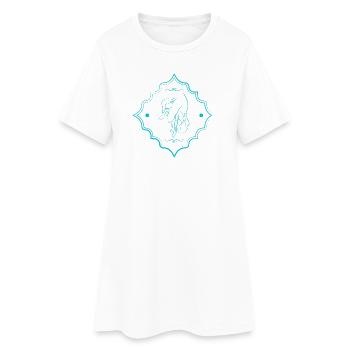 feminine Silhouette - Frauen T-Shirt-Kleid - Weiß - Vorne