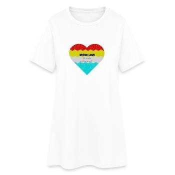 Amour rétro au cœur en dégradé coloré - Robe T-shirt Femme - blanc - Devant