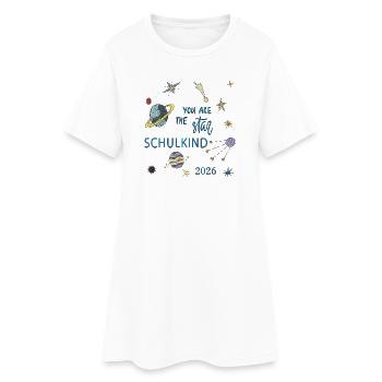  Schulkind 2026 - Frauen T-Shirt-Kleid - Weiß - Vorne