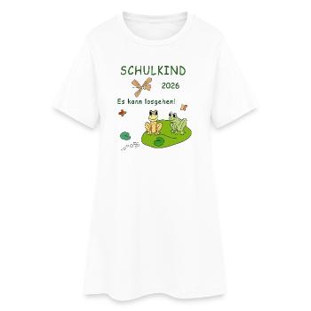 Joie de grenouille 2026 Écolier - Robe T-shirt Femme - blanc - Devant