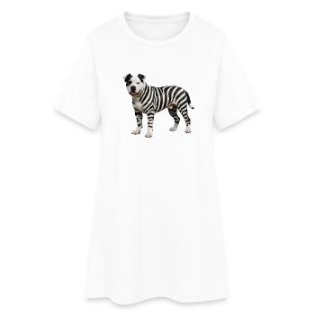 Pitbull en style zèbre : design hybride urbain sympa - Robe T-shirt Femme - blanc - Devant