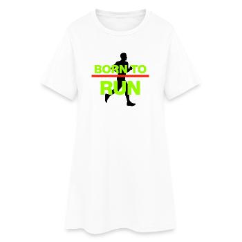 NÉS POUR COURIR ! MARATHON, COURSE, JOGGING - Robe T-shirt Femme - blanc - Devant