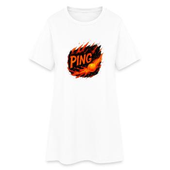 Tischtennis – Tennistisch - Frauen T-Shirt-Kleid - Weiß - Vorne