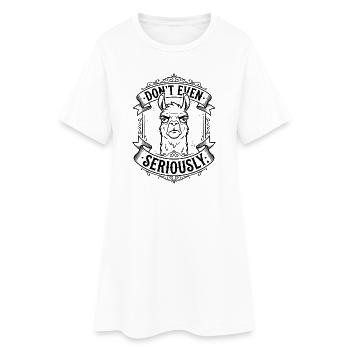 Ne faites même pas - Lama Design - Robe T-shirt Femme - blanc - Devant