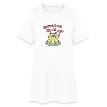 Une grenouille mignonne attire le cœur Tu es une excellente prise - Robe T-shirt Femme - blanc - Devant