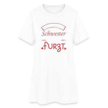 Ich liebe meine Schwester Furzt Furzen Pupsen - Frauen T-Shirt-Kleid - Weiß - Vorne