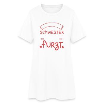 Ich liebe meine Schwester Furzt Furzen Pupsen - Frauen T-Shirt-Kleid - Weiß - Vorne