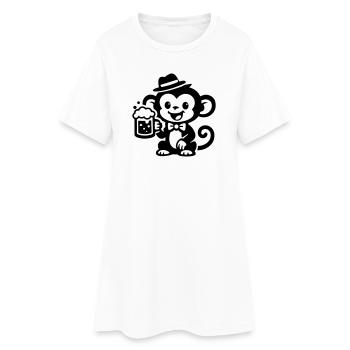 Monkey Beer - Women’s T-Shirt Dress - white - Front