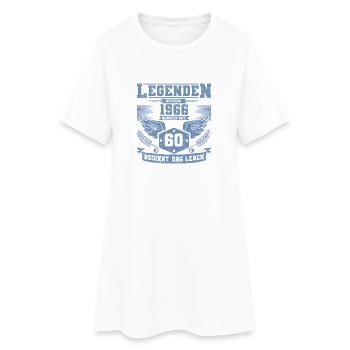 60th Birthday Legends 1966 Grunge Life Begins - Women’s T-Shirt Dress - white - Front