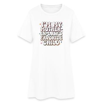 Enfant préféré Belle-mère Humour Groovy - Robe T-shirt Femme - blanc - Devant