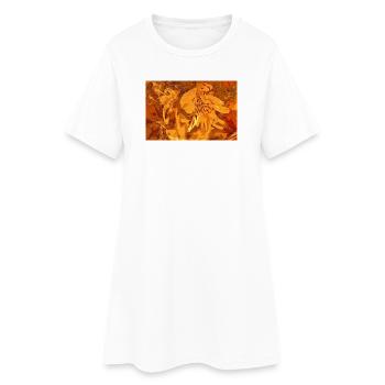 Fantasy ocre - Robe T-shirt Femme - blanc - Devant