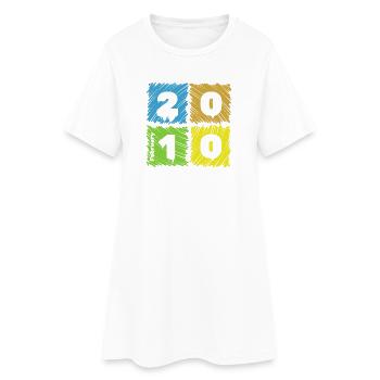 16. Geburtstag Farbige Patches since 02/2010 - Women’s T-Shirt Dress - white - Front