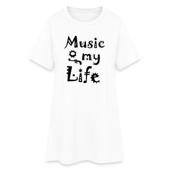La musique de ma vie - Robe T-shirt Femme - blanc - Devant