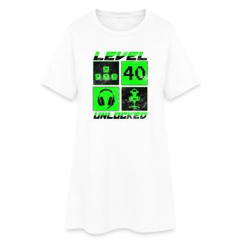 40. Geburtstag Level 40 Unlocked 40 Jahre Gamer - Frauen T-Shirt-Kleid - Weiß - Vorne