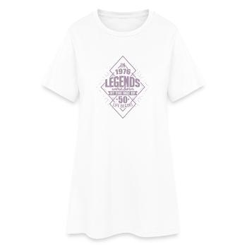 50 Légendes du 50e anniversaire nées en 1976 La vie commence - Robe T-shirt Femme - blanc - Devant