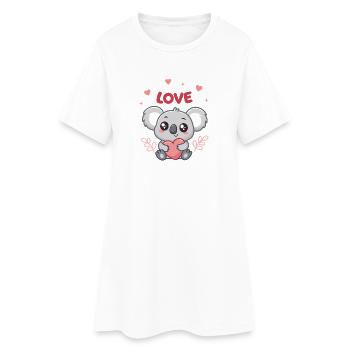 Koala Heart Love Sweet - Women’s T-Shirt Dress - white - Front