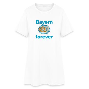 BAYERN FOREVER, BREZNLOVE, WEISSWURST, A MSSS BIER - Frauen T-Shirt-Kleid - Weiß - Vorne