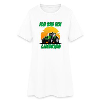 Traktor - Ich bin ein Landkind - Frauen T-Shirt-Kleid - Weiß - Vorne