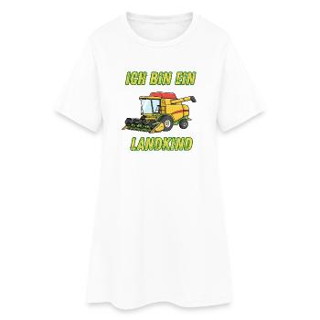 Traktor - Ich bin ein Landkind - Frauen T-Shirt-Kleid - Weiß - Vorne