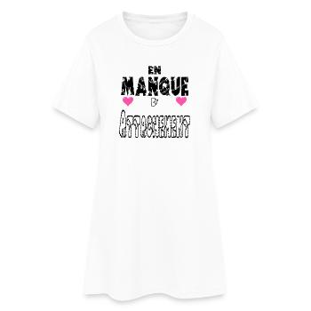 En Manque d'Attachement - Robe T-shirt Femme - blanc - Devant