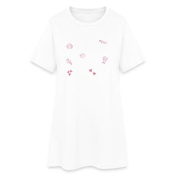 Heart Crown Doodle Pop Art - Women’s T-Shirt Dress - white - Front