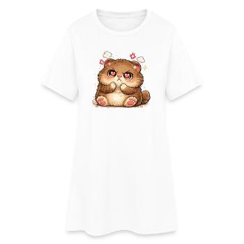 Kitten with heart eyes - Women’s T-Shirt Dress - white - Front