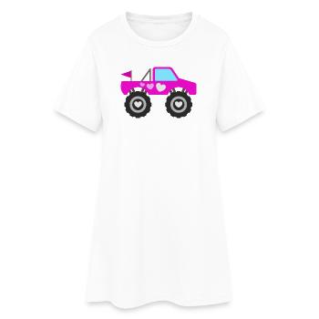 Monster Truck Rose - Robe T-shirt Femme - blanc - Devant