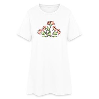 Fleur - Robe T-shirt Femme - blanc - Devant