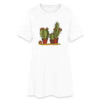 Flowers - Women’s T-Shirt Dress - white - Front