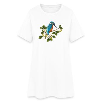 Bunter Vogel - Frauen T-Shirt-Kleid - Weiß - Vorne