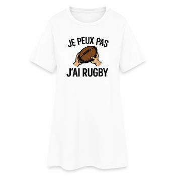 Je peux pas j'ai rugby - Robe T-shirt Femme - blanc - Devant