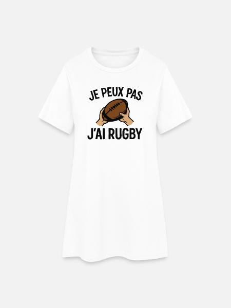 Je peux pas j'ai rugby - Robe T-shirt Femme - blanc