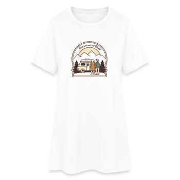 Ruhiger Caravanurlaub im Gebirge - Frauen T-Shirt-Kleid - Weiß - Vorne