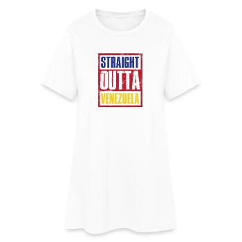 Tout droit sorti du Venezuela - Robe T-shirt Femme - blanc - Devant