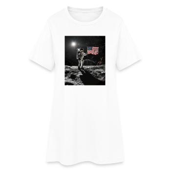 Astronaute sur la lune - Robe T-shirt Femme - blanc - Devant