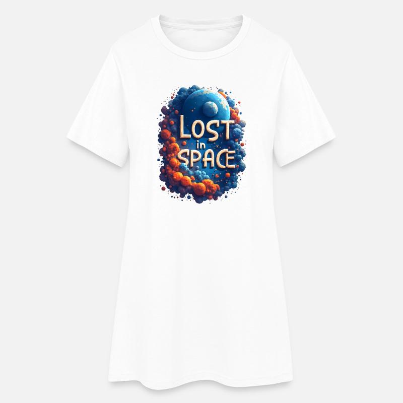 Perdu dans l’espace - Robe T-shirt Femme - blanc