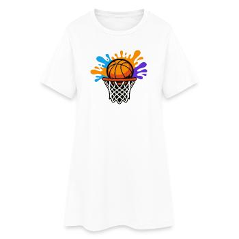 Basketball Splash Dunk Design graphique - Robe T-shirt Femme - blanc - Devant