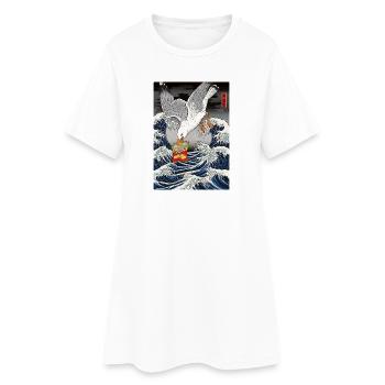 Mouettes vole des chips Drôle - Robe T-shirt Femme - blanc - Devant