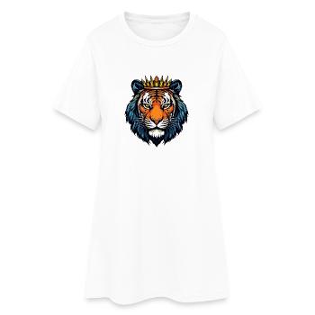Tête de tigre royale avec couronne - Robe T-shirt Femme - blanc - Devant