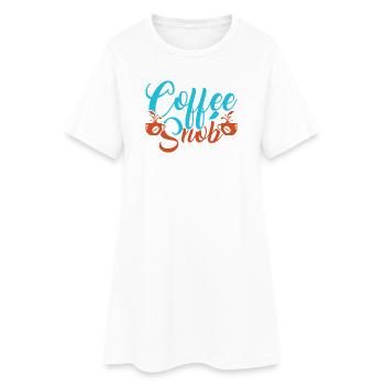 Snob Coffee: Typography with Cups - Women’s T-Shirt Dress - white - Front
