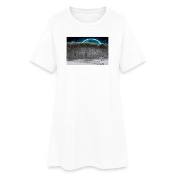 Lune céleste d’hiver dans la forêt - Robe T-shirt Femme - blanc - Devant
