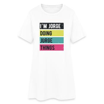 Je suis Jorge qui fait des couleurs rétro de Jorge - Robe T-shirt Femme - blanc - Devant