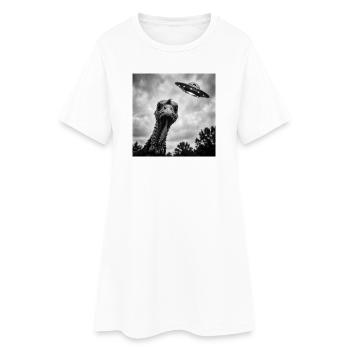 Pute Trifft Ufo Lustige Alien Begegnung - Frauen T-Shirt-Kleid - Weiß - Vorne