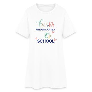Kindergarten  - Frauen T-Shirt-Kleid - Weiß - Vorne