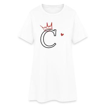 Lettre c couronne cœur  - Robe T-shirt Femme - blanc - Devant